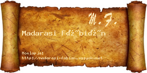 Madarasi Fábián névjegykártya
